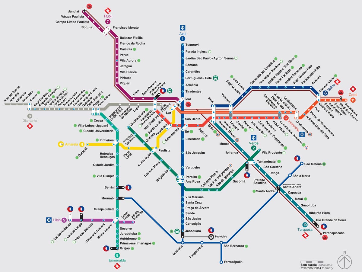 mapa metra w Sao Paulo
