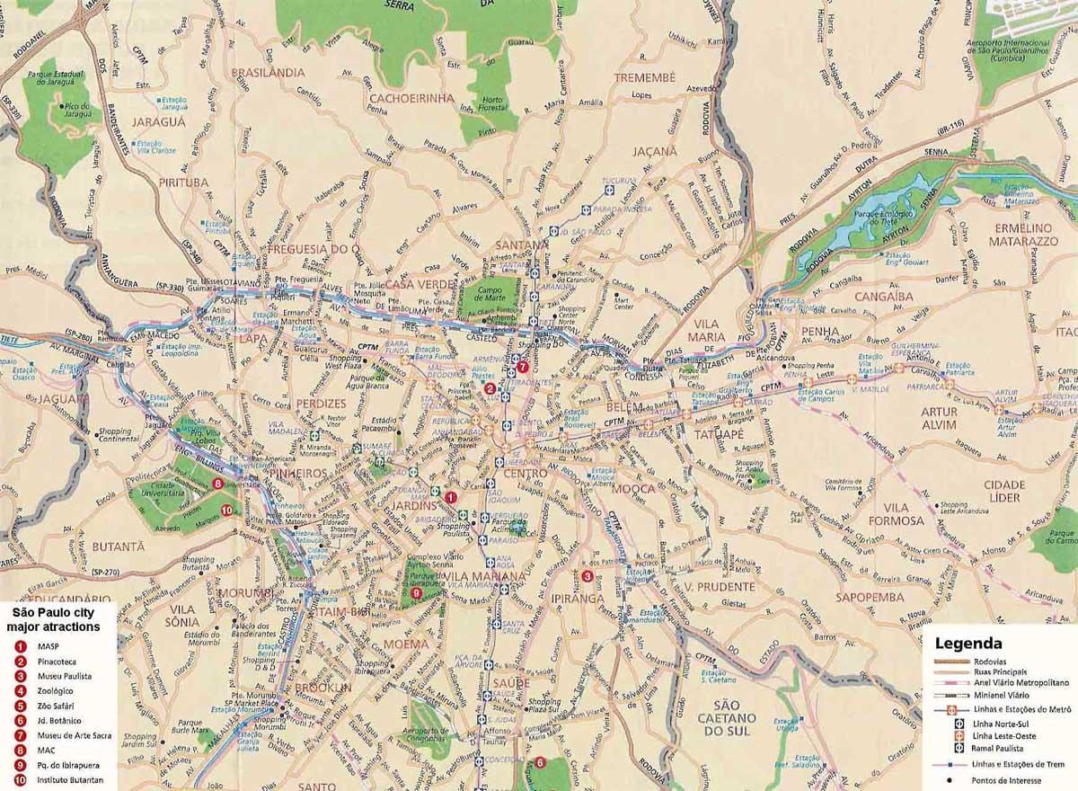 Sao Paulo ogród na mapie