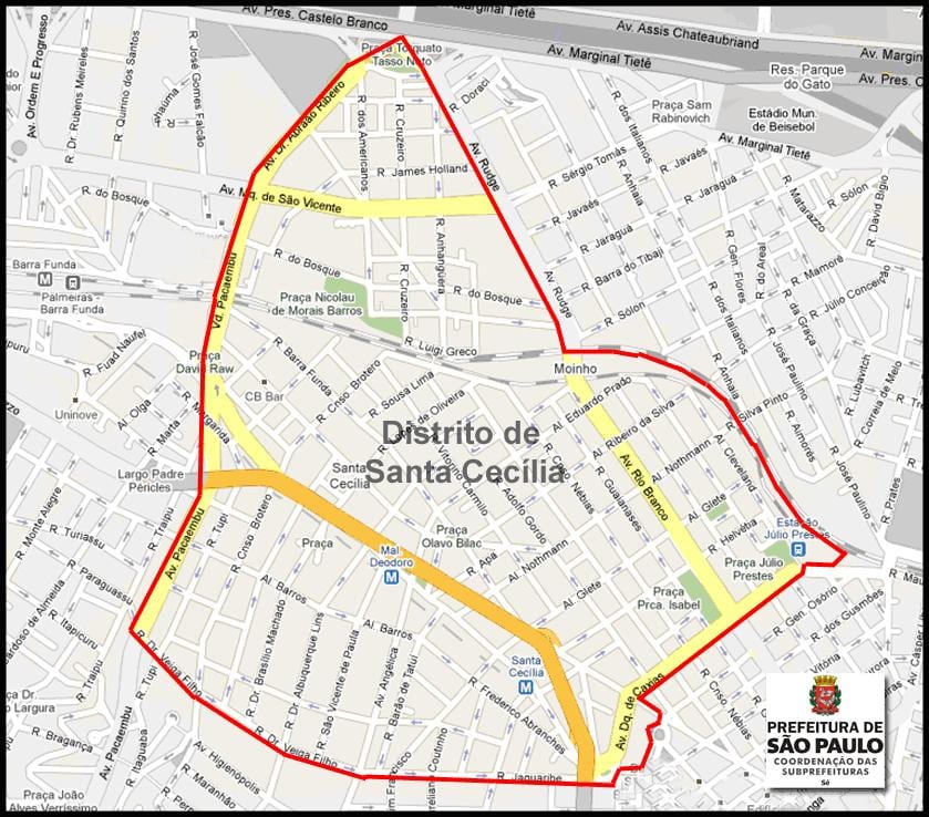 mapa Santa Cecilia, Sao Paulo