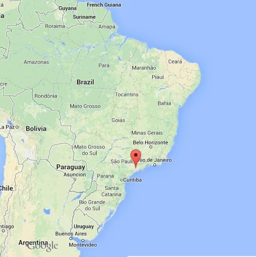 mapa Sao Paulo w Ameryce Południowej