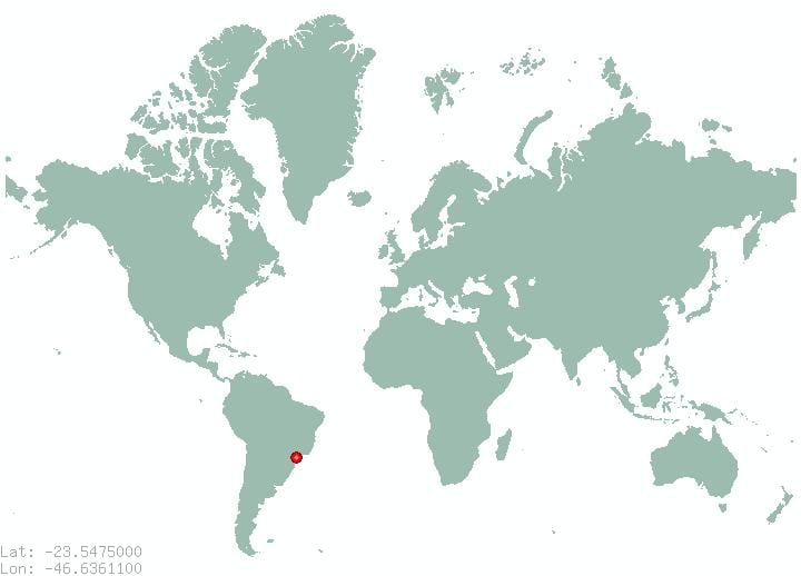 Sao Paulo, Brazylia mapa świata
