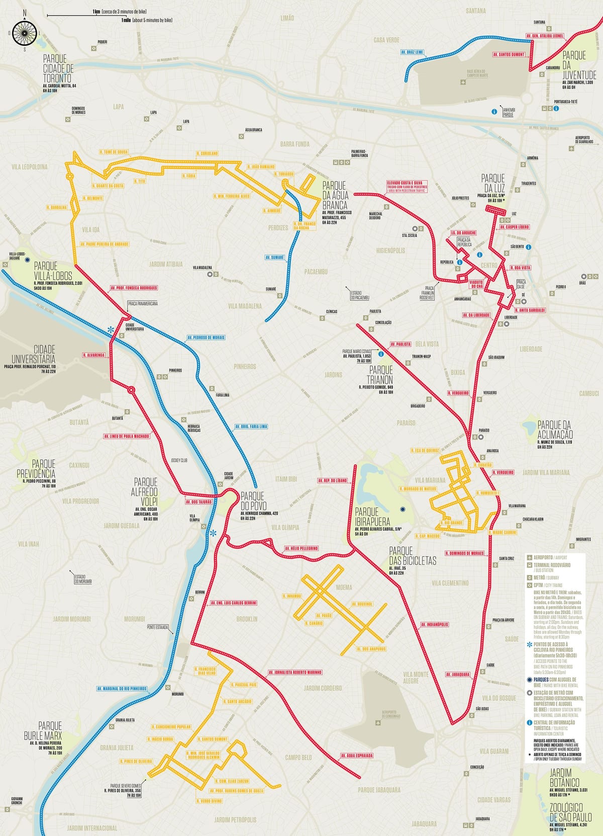 Sao Paulo roweru mapie