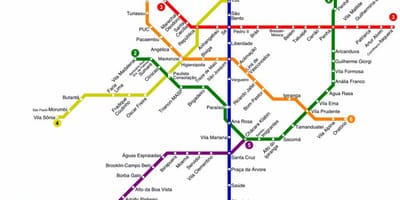 Mapa korków w Sao Paulo