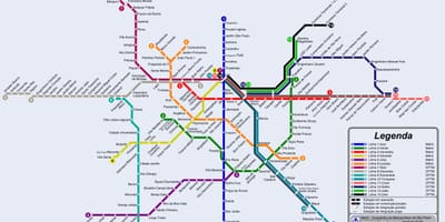 Sao Paulo tramwaj mapie