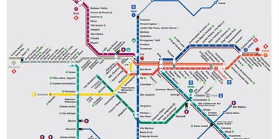 Sao Paulo transportowej mapie